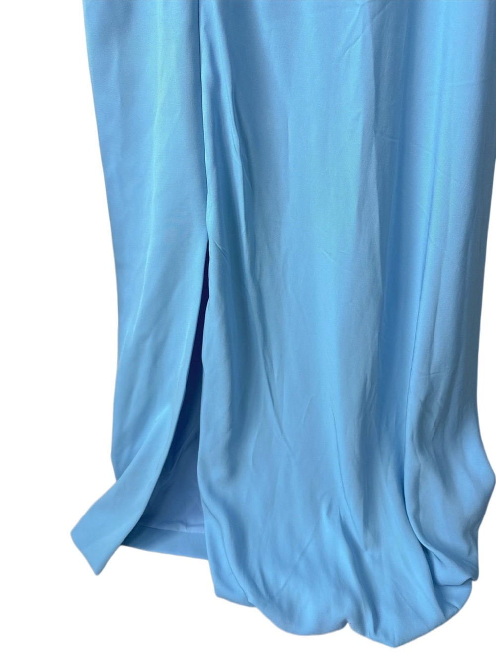 Rachel Gilbert Dion Blue Long Sleeve caped draped asymmetrical Maxi gown NWOT - Picture 11 of 14